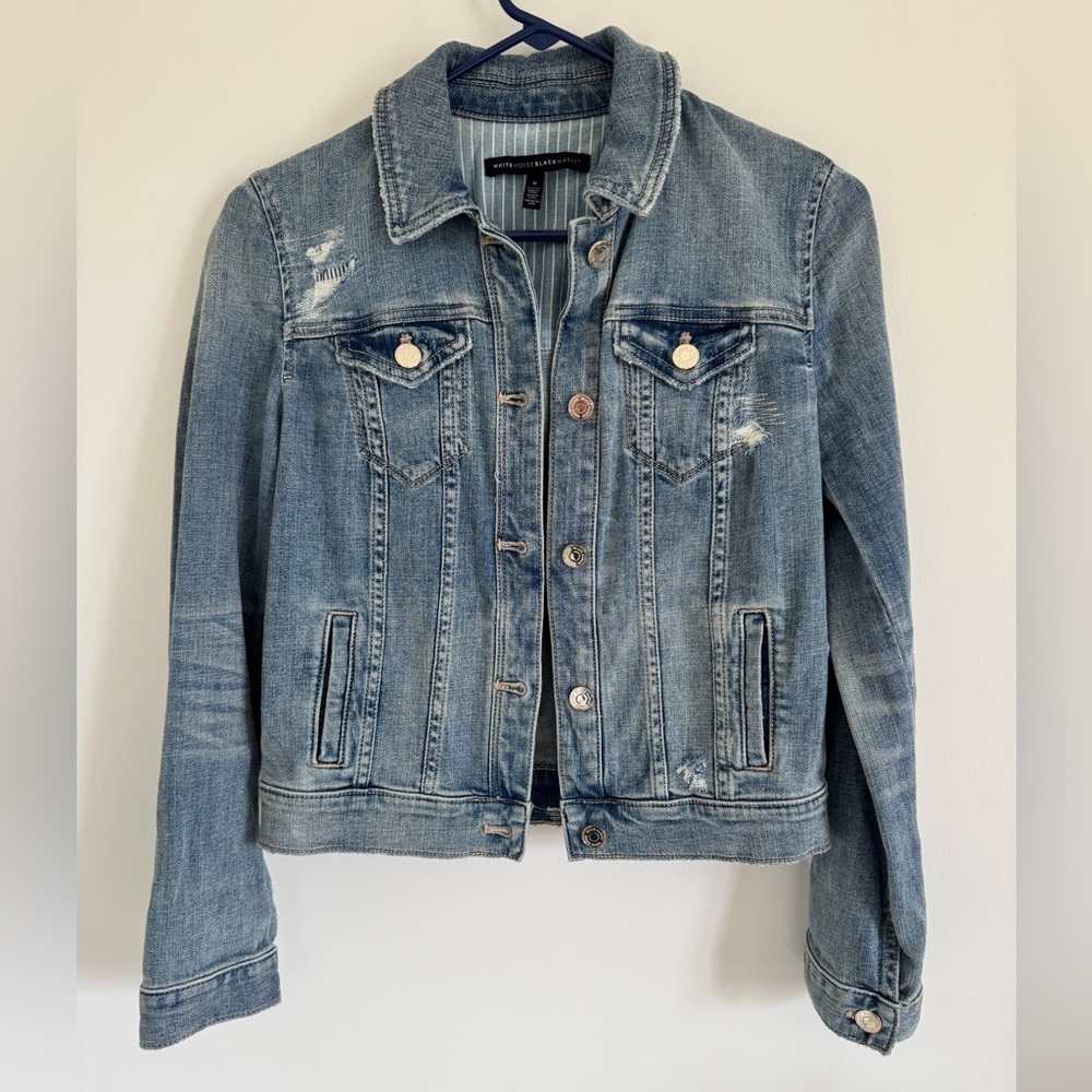 White House Black Market Light Blue Denim Jacket